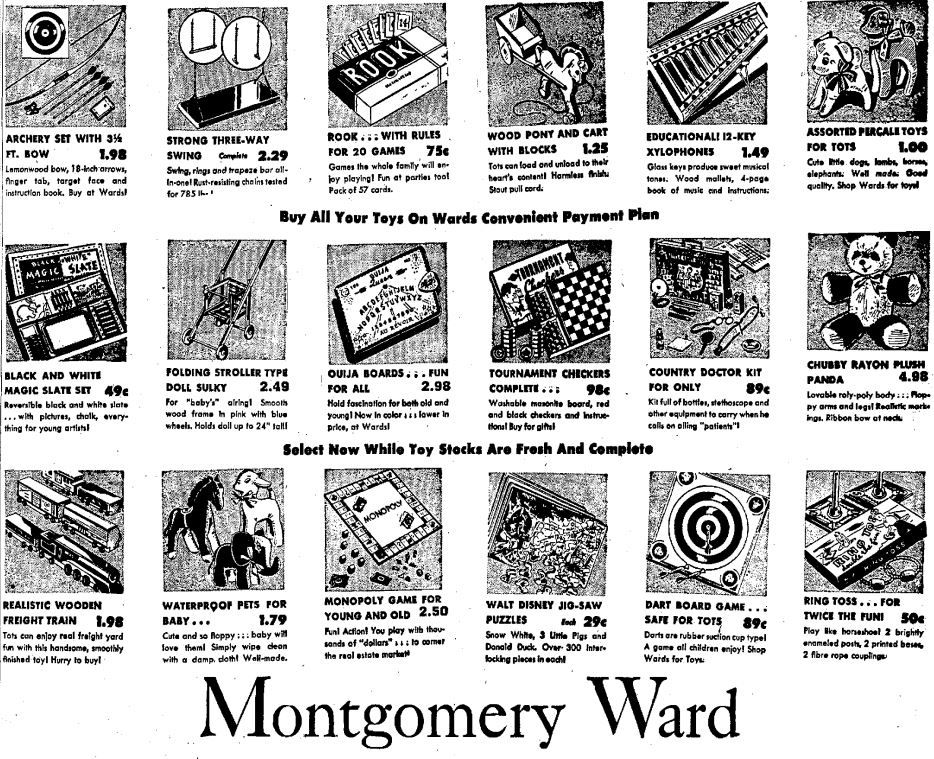 Wisconsin State Journal toy ads: 1940s